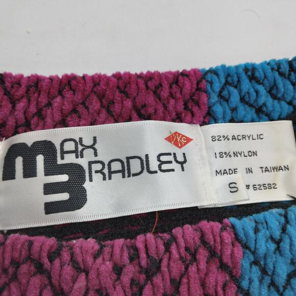 Vintage Max Bradley Sweater Top Size Small Chenille Embroidered - Picture 4 of 9